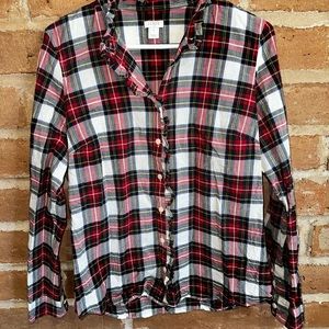Jcrew ruffle button down size M